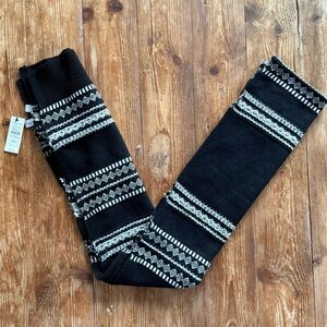 Talbots Women’s Merry‎ Fair Isle Scarf Black/White 6’ x 10” NWT